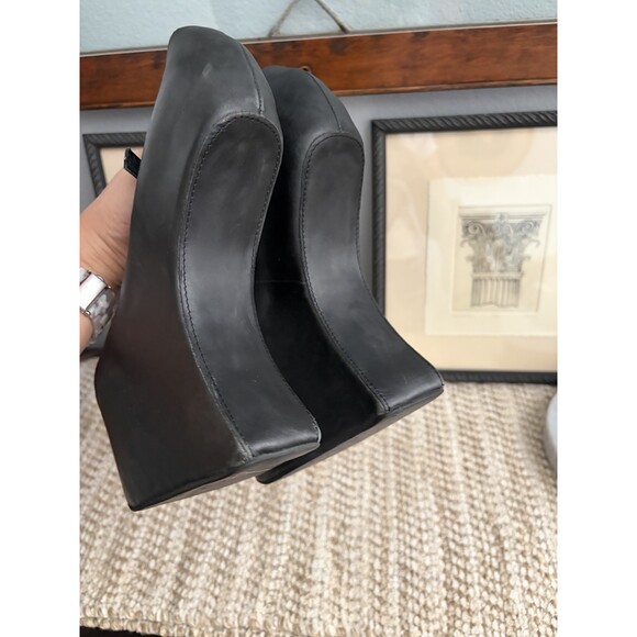Jeffrey Campbell NIGHT WALK Black Leather Havana Last Platform Heels Size 8M - Picture 6 of 8